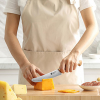 Couteaux à fromage professionnels uniques en acier composite 10Cr avec manche en bois d'olivier pleine longueur