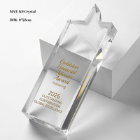 Trophée en cristal personnalisé Étoile de l'Excellence, plaque biseautée gravée sur mesure pour la reconnaissance d'excellence des entreprises