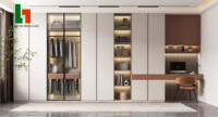 Dressing moderne haut de gamme personnalisé chambre à coucher armoire mobilier écologique porte multiple en bois et verre pour la maison ou l'hôtel