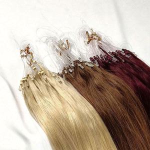 High Quality Silky Straight Wave Curly Peruvian Remy Raw Human Natural Hair Double Drawn <b>Micro</b> Loop Customized Hair <b>Extension</b> - Product Image 4