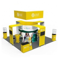 Stand d'exposition en vente chaude 6*6m 20*20 pieds, tube en aluminium durable, tissu tendu, stands d'exposition pour événements