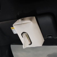 Porte-serviettes en cuir souple pour voiture, boîte à mouchoirs durable pour appuie-tête et pare-soleil, compatible avec BMW, Toyota, Honda, ajustement universel