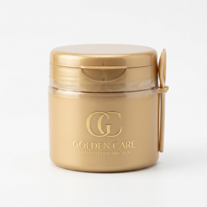 Pot cosmétique rond en plastique rechargeable de 100 ml, couleur or champagne, emballage vide avec logo personnalisé - Product Image 2