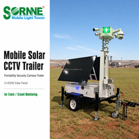 Remorque solaire mobile pliable avec caméra de sécurité CCTV et vision nocturne HD pour surveillance temporaire