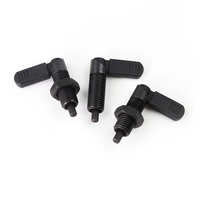 Piston d'indexage robuste 612, rétractable à ressort avec poignée en T, en acier M8 M10, finition oxyde noir, à action par came