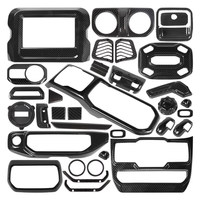 Couverture de levier de vitesse anti-rayures en ABS à motif fibre de carbone, garniture intérieure de console centrale facile à installer pour Jeep Wrangler JL JT 2018-2024
