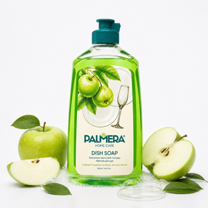 Green Apple Grease-Cutting Dishwashing <b>Liquid</b> with Hand-Care Formula for Plates Pots and Kitchenware 500 ml Palmera Home Care - Product Image 1