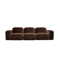 Französisches Quadratisches Modulares Sofa mit Samtbezug und Schwammfüllung, Modernes Minimalistisches Design, Freistehend und Frei Kombinierbar