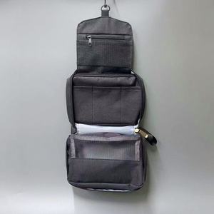9 Inch Oxford Travel <b>Hanging</b> Toiletry <b>Bag</b> Foldable <b>Wash</b> Makeup <b>Bag</b> With Black Hook Large Capacity Zipper Cosmetic <b>Bag</b> - Product Image 2