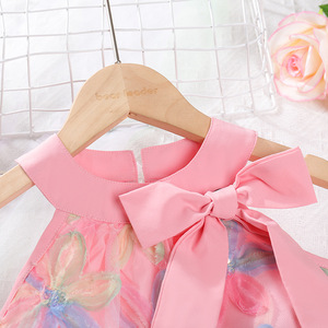 Nouvelle collection été 2026 : Robe coréenne pour filles, en tricot 3D à pétales, avec nœuds féériques, volants et perles, style étranger. - Product Image 6