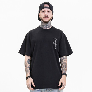 เสื้อยืดคอตตอนถักสไตล์ฮิปฮอปสำหรับผู้ชาย คอกลม แขนสั้น พิมพ์ลาย ทรงปกติ สตรีทแวร์ - Product Image 1