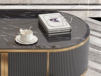 Ensemble de tables basses NOVA en marbre noir, design moderne et simple, meuble TV et ensemble de tables centrales pour la maison, meubles de luxe