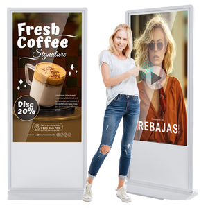 Kiosque numérique interactif 43 49 55 pouces blanc/noir avec écran tactile IR PCAP sous Android pour signalétique de café, vêtements, menus, magasins et aéroports - Product Image 1
