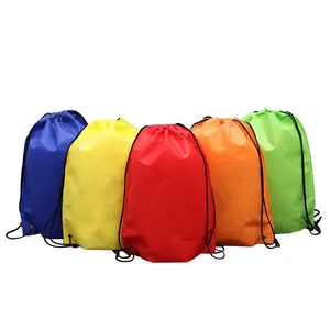थोक नायलॉन drawstring बैग पुरुषों-प्रचार पुन: प्रयोज्य बैग Drawstring 210D पॉलिएस्टर बैग शॉपिंग बैग Drawstring बैग के साथ रिक्त स्वनिर्धारित लोगो