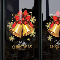 Décorations de noël fenêtre autocollants magasin de vêtements fenêtre porte en verre autocollants centre commercial arc électrostatique verre autocollant