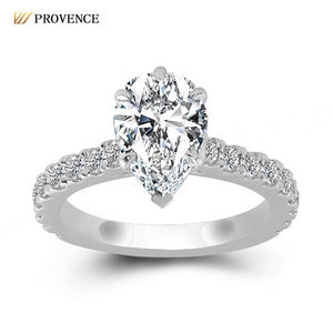 แหวนเพชรทรงลูกแพร์ D VVS มอยส์ซาไนต์ ทองคำแท้ 18k 14k 10k เครื่องประดับแฟชั่น แหวนแต่งงาน แหวนหมั้น ทำมือ ของขวัญวันครบรอบสำหรับผู้หญิง - Product Image 1