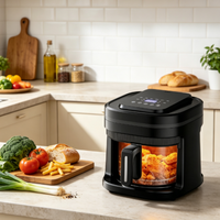 Friteuse à air 5L Clear View avec écran tactile intelligent, température et minuterie réglables, sans huile, appareil de cuisson domestique pour la cuisine