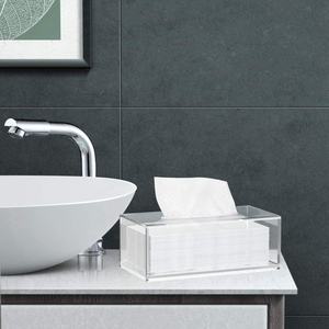 Özel şeffaf doku kutusu ile logo toptan akrilik doku kutu tutucu - Product Image 5