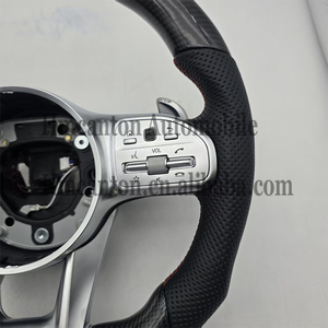 พวงมาลัยรถยนต์แบบมีรูพรุนทำจากคาร์บอนไฟเบอร์สำหรับ W213 Mercedes Benz Cla W204 W205 W211 C257 - Product Image 4