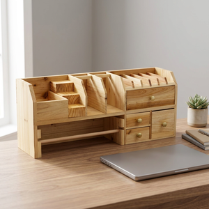 Iron <b>Wood</b> Jewelry Making <b>Bench</b> Top <b>Storage</b> Organizer Irregular Shape with Drawers and Compartments for DIY Craft Supplies - Product Image 5