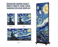Stock local US – Écran d'affichage numérique LED P1.86 pour intérieur, graphiques animés, couleur pleine, sur pied, pour publicité en centre commercial – Livraison rapide