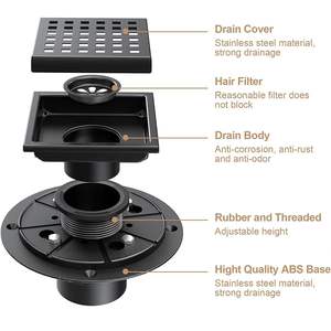 Db Modern - Desagüe de ducha cuadrado de 4 pulgadas, cromado pulido, para hoteles - Product Image 6