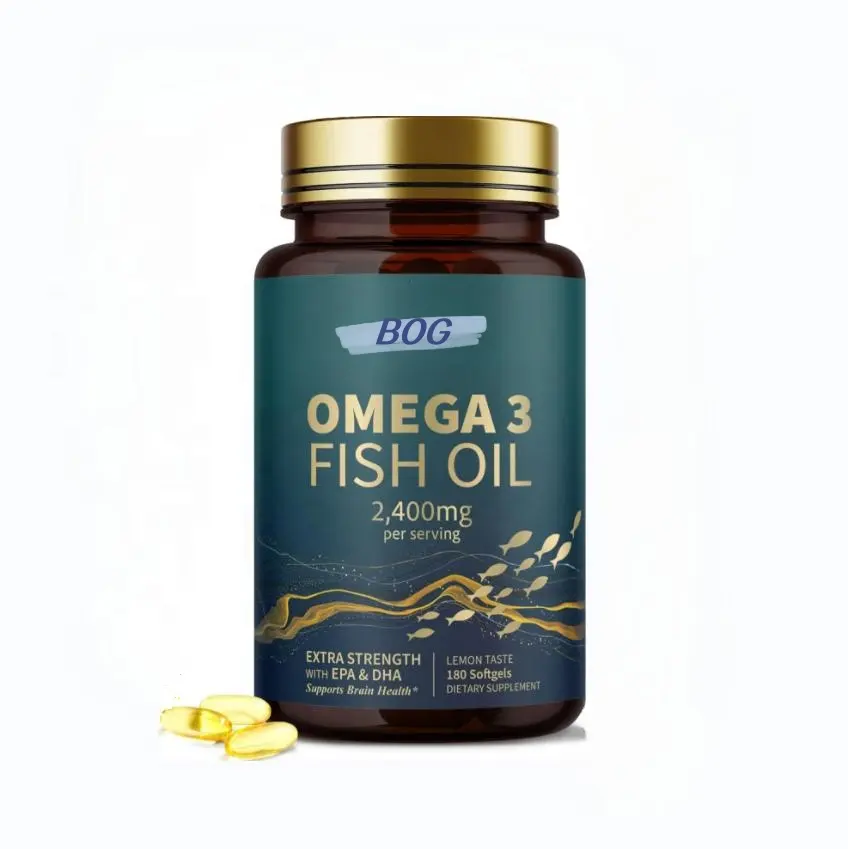OEM/ODM 1000mg Omega 3 kapsul minyak ikan softgel mudah Swollow minyak ikan Omega 3 dengan rasa Lemon