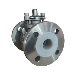 Vanne à boisseau sphérique en acier inoxydable à double corps avec revêtement fluoré Q41F46-16P à bride, norme américaine, manuelle, pour source de gaz corrosif, usine - Product Image 4