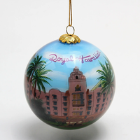 Boule de verre soufflée à la main, peinte sur mesure à l'intérieur
