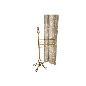 Floor Display Retro Style Brass Towel Holder Rack Easy Portable High Quality Antique Towel Stand for Modern Home decoration - Product Image 1
