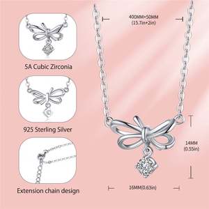 Collar de circón 925 colgante exquisito con cadena de plata regalo de mujer - Product Image 5