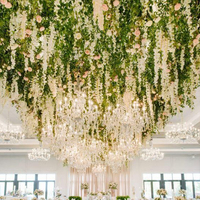 I299 Décoration de plafond de mariage personnalisée carrée ronde avec des cordes de fleurs en soie de haute qualité