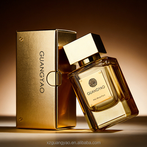 Flacon de parfum en verre transparent personnalisé de <span class=keywords><strong>luxe</strong></span>, brun <span class=keywords><strong>champagne</strong></span>, 30 ml, 50 ml, avec couvercle carré doré et emballage cadeau - Product Image 5