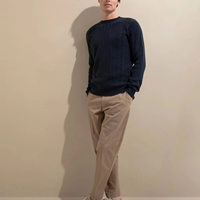 Pull en cachemire pour homme, col rond, tricoté, blanc et noir, personnalisé, mode décontractée, hiver