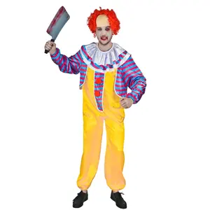 Costumes de Clown pour hommes adultes, livraison gratuite, déguisement d'halloween, effrayant, Clown maléfique, fête, vente en gros