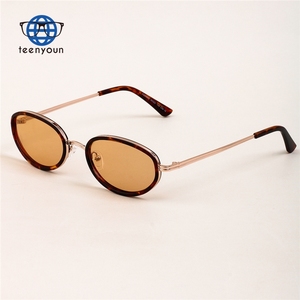 Teenyoun vente en gros de haute qualité en métal cadres ovales femmes lunettes de soleil Vintage lunettes de soleil hommes Galfs De Sol Logo personnalisé - Product Image 3