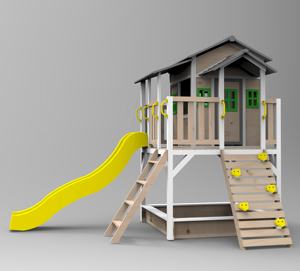 Kids Cubby <strong>House</strong> Playhouse With Mud Kitchen and Slide and Sandpit - Product Image 4