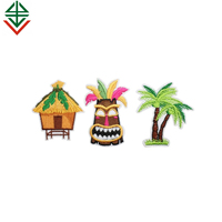 Summer Hawaii Iron Bulk Heat Press 3d Custom Brand logo Badges Embroidered Patch for Clothes