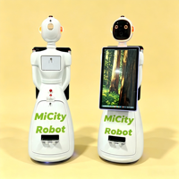 Robot Photobooth MiCity en Promotion avec Écran Tactile 32'', Bande Lumineuse LED Réglable, Contrôle par APP et Flight Case
