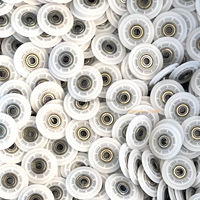Roue à roulement à billes en nylon de 28 mm pour porte coulissante, pour remplacement de quincaillerie de porte et fenêtre en aluminium