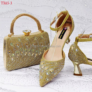 TX65 <span class=keywords><strong>scarpe</strong></span> alla moda <span class=keywords><strong>arancioni</strong></span> e borse abbinate da donna <span class=keywords><strong>con</strong></span> <span class=keywords><strong>tacco</strong></span> alto e borsa Set da donna per feste - Product Image 2