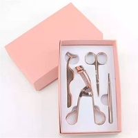 Lot de 4 recourbe-cils en or rose, outils de maquillage personnalisés, applicateur de cils en acier inoxydable, pince à sourcils