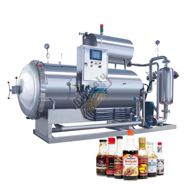 Autoclave Horizontal esterilización a presión retorta máquina de proceso de alimentos bolsa Metal esterilizar olla para botella de plástico