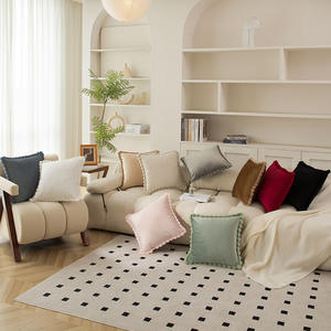 Housse de coussin carrée en velours uni, lavable, décoration d'intérieur, pour canapé, salon, usage intérieur - Product Image 4