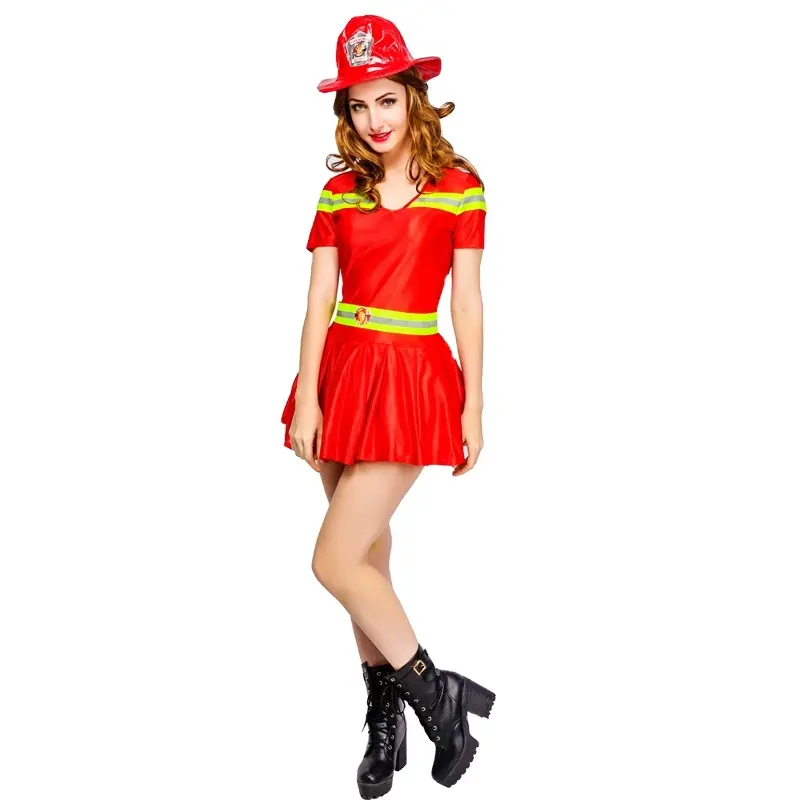 Halloween Cosplay Career Fancy Dress Role Play beautiful Firefighter Costume For Women
