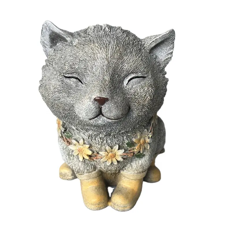 Cat Figurine Pudgy Pals Collection Resin Cat Statue Garden Decor