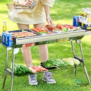 Iron Outdoor Charcoal Grill Folding <b>BBQ</b> Stove with Tool Holder 35.5cm X 10.5cm for Portable Cooking - Product Image 6