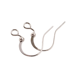 Crochets d'oreille plats en cuivre en forme de S avec perles pour la fabrication de boucles d'oreilles, accessoires de bijoux unisexes, plaqué or blanc KKC - Product Image 2
