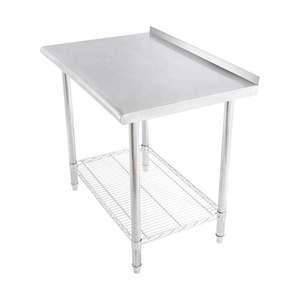 Mesa <span class=keywords><strong>de</strong></span> <span class=keywords><strong>trabajo</strong></span> <span class=keywords><strong>de</strong></span> acero inoxidable con respaldo <span class=keywords><strong>de</strong></span> 3,5, encimera redonda <span class=keywords><strong>de</strong></span> doble capa extraíble para <span class=keywords><strong>cocina</strong></span>, venta al por mayo - Product Image 2