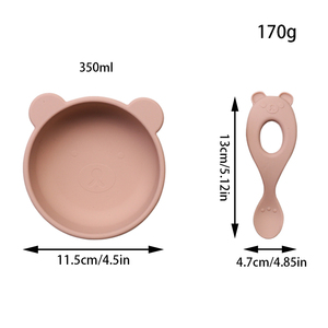 ODM Ensemble d'alimentation pour bébé en silicone antidérapant Bol de qualité alimentaire <span class=keywords><strong>Assiette</strong></span> Cuillère pour enfants à manger Conception pour enfants - Product Image 6